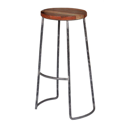 Mango Wood Bar Stool With Iron Leg