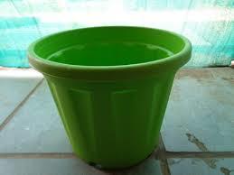 Green Round Plastic Pot