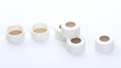 White Open-Topped Cap and Nature PTFE, Nature Silicone septa