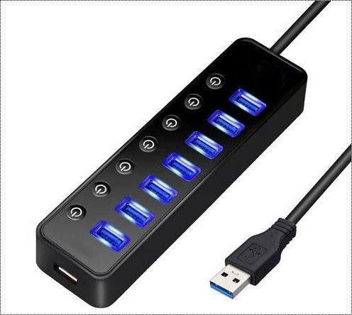 Black Plastic USB Hub