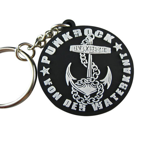 Black Customized Type Rubber Keychain