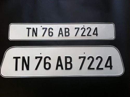 Black Aluminium Embossed Vehicle License Plates