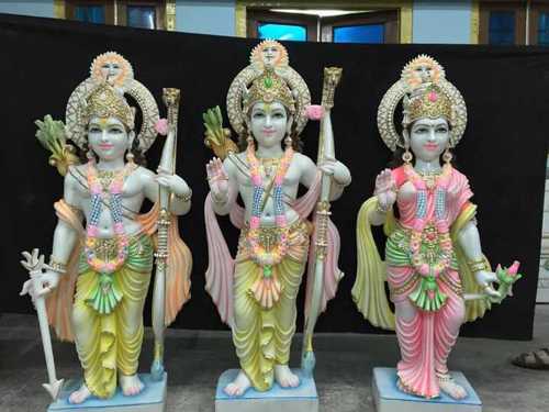 Polishing Ram Laxman Sita Marble Statue