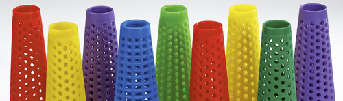 One-Way and Multi-Way Perforated Dye Cone