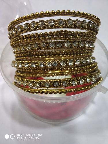 Silver Ladies Fancy Stone Bangles