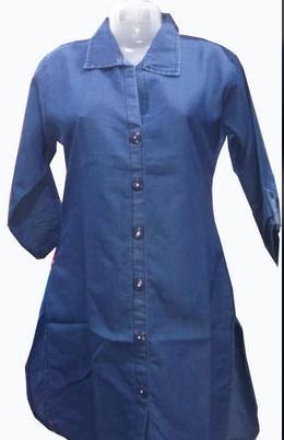 Blue Casual Ladies Denim Kurti