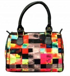 Ladies Abstract Check Handbag