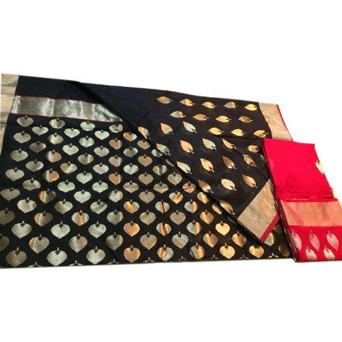 Black Color Chanderi Silk Saree