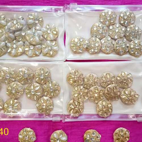 Metal Designer Zari Lace Buttons