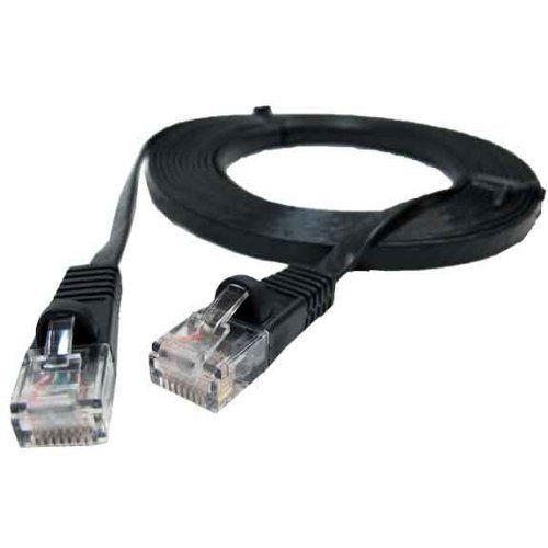 Premium Ultra Flat Patch LAN Cable Cord Black 1.5m