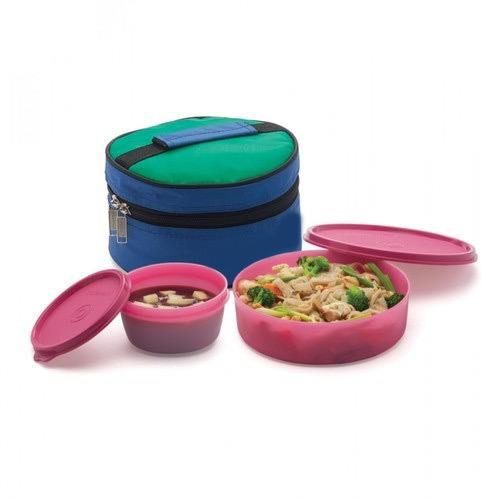 Pink Color Round Lunch Box