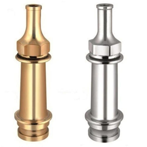 Brass Short Branch Pipe Nozzle - 2.5 Inch Size, Polished Finish for Fire Extinguishers