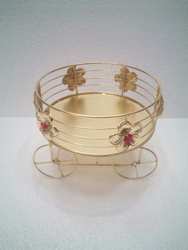 Golden Colour Metal Basket