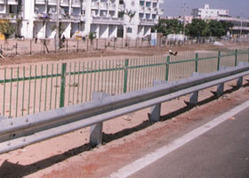 Brown And Blue Long Life Crash Barrier