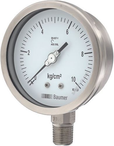 Matte Baumer Steel Pressure Gauge