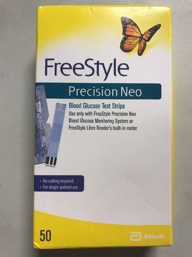 Freestyle Precision Neo Blood Glucose Test Strips, 50 Strips - Exp 11-30-20 Plus