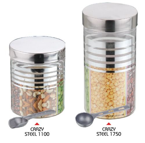 2 Piece Plastic Pet Container With Steel Lid