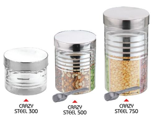 3 Piece Plastic Pet Container With Steel Lid