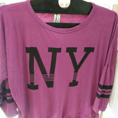 Ladies Cotton Purple T Shirt