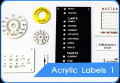 औद्योगिक ऐक्रेलिक और एल्यूमीनियम लेबल