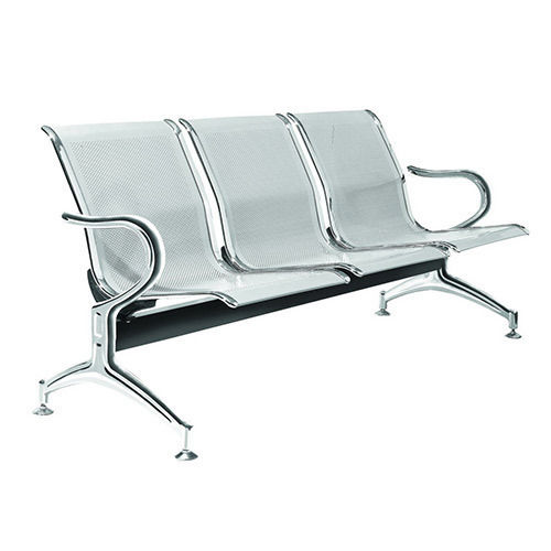 Silver Three Seater Reception Waiting Chair