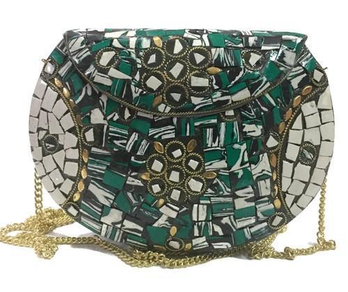 Women Beaded Metal Bag