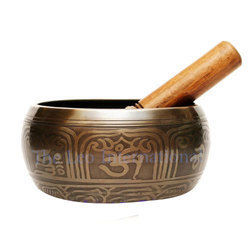 OM Hand Engraving Antique Tibetan Bronze Singing Bowl