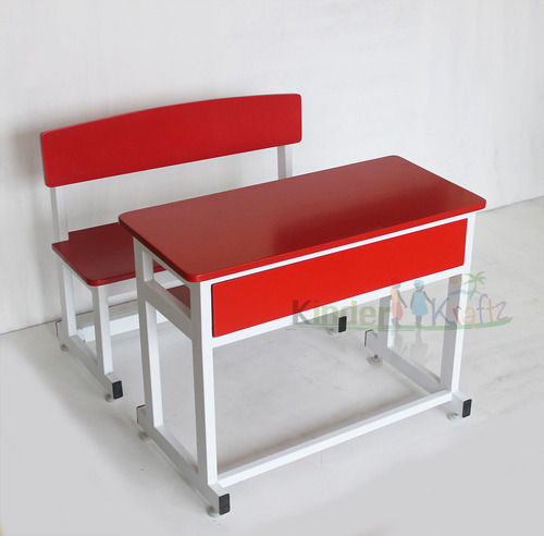 Red Color Wooden School Benches