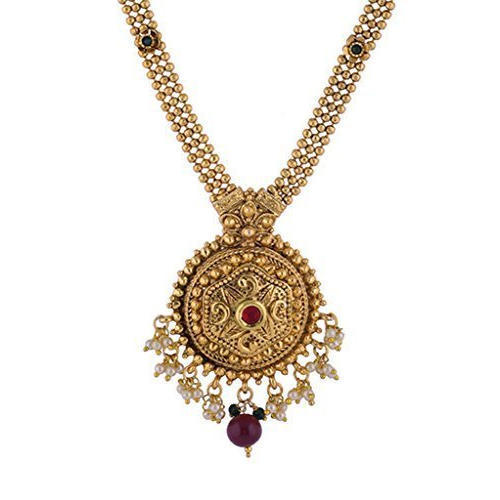 Godlen And Maroon Color Artificial Pendant Gender: Women