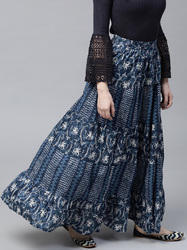 Printed Dark Blue Skirt