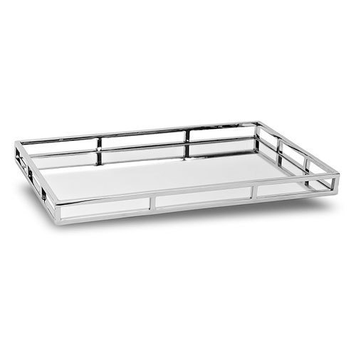 Nickel-Plated Stainless Steel And Glass Tray