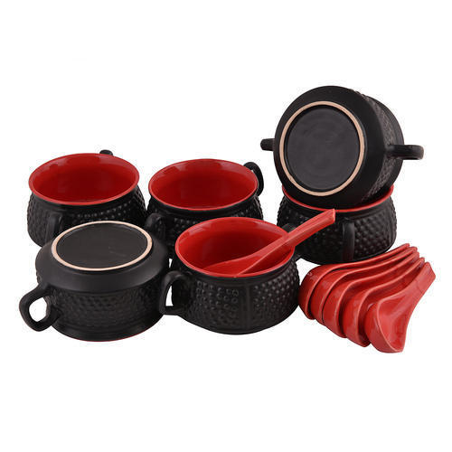Studio Pottery Soup Bowl Sets With Handle