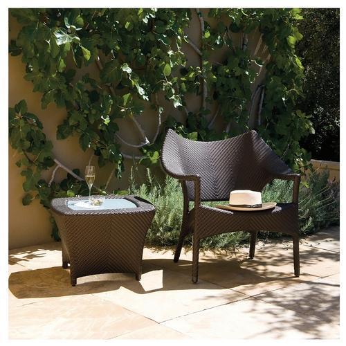 Black Outdoor Single Seater Sofa With Side Table