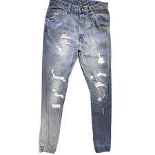 Mens Ripped Blue Jeans