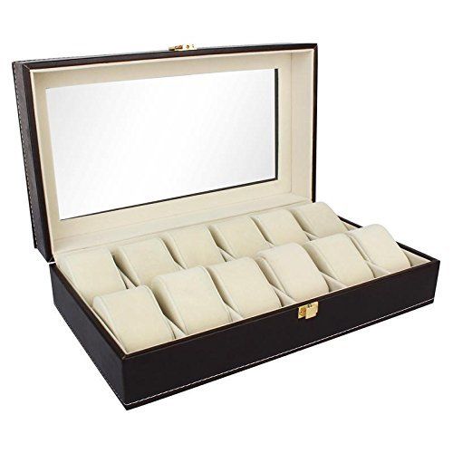 12 Slot Leather Watch Storage Box