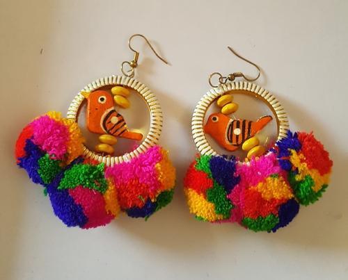 Ladies Pom Pom Fashion Earrings Gender: Women