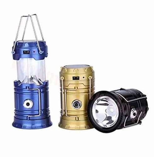 Bolt 6 LED Electric and Solar Power Lantern Rechargeable Night Light. Gold Plastic Table Lantern (5 cm X 5 cm, Pack of 1)