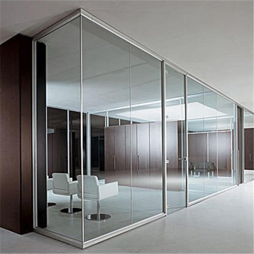 Durable White Frame Office Glass Partition