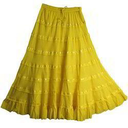 Summer Ladies Yellow Color Skirts