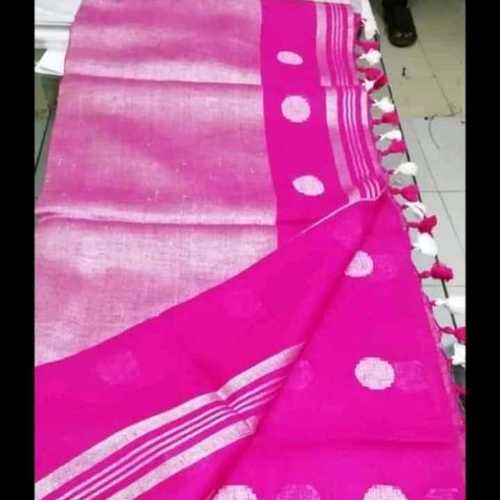 Bhagalpuri Pink Linen Sarees