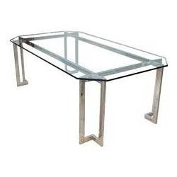  स्टेनलेस स्टील ग्लास डाइनिंग टेबल 