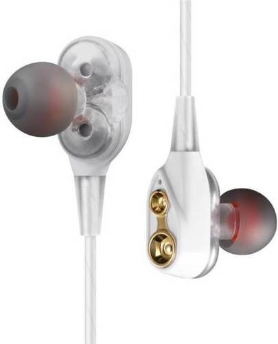 Safeseed Treams TR-26 Dual Driver Wired Headset with Mic (White, In the Ear)