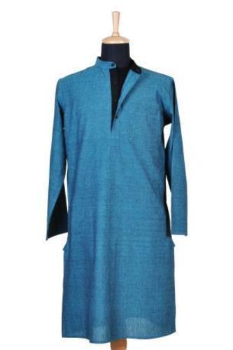 Cotton Khadi Turq Long Kurta