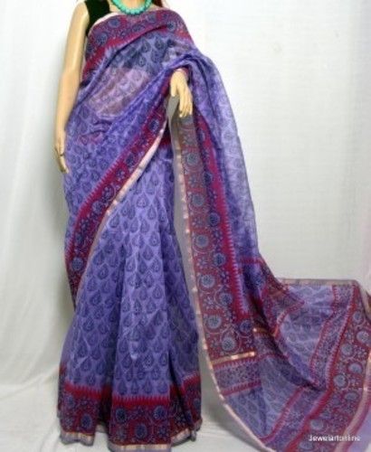 Saree With Magenta Border