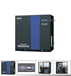 Oil Free Screw Air Compressor - 15 HP to 50 HP, 8 Bar to 14 Bar Discharge Pressure, Three Stage Compression, New Condition - Includes Receiver, Piping, Filters, and Dryers