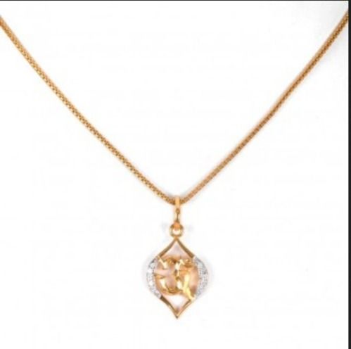 BA006 Gold Pendant With Artificial Stones