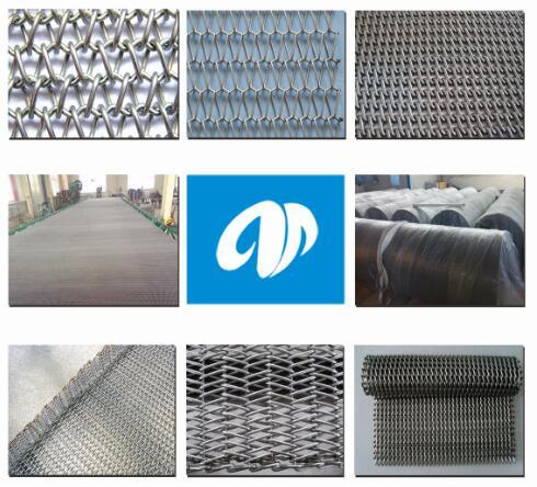 Food Grade 304 / 316 / 316L Stainless Steel Wire Mesh Conveyor Belt for Food Processing