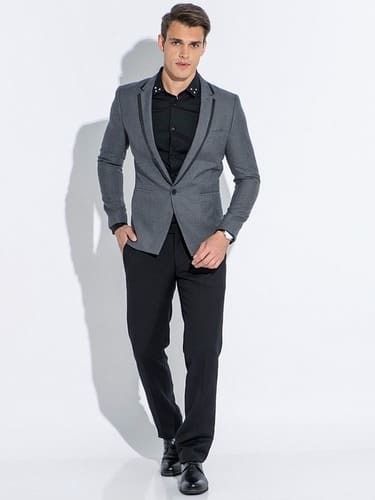Черные брюки с серым пиджаком мужские