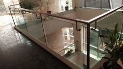 Rectangle Pipe Glass Railing