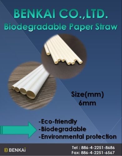 High Strength Biodegradable Paper Straw